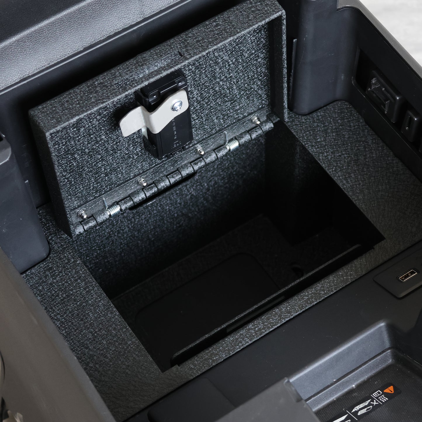 Console Safe Vault Box for Chevrolet Silverado (Fingerprint Lock with Key): 2023-2025