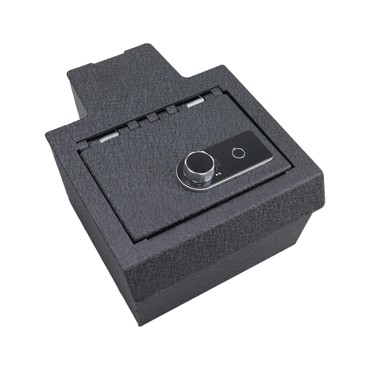 Console Safe Vault Box for GMC Sierra EV (Fingerprint Lock with Key): 2024-2025