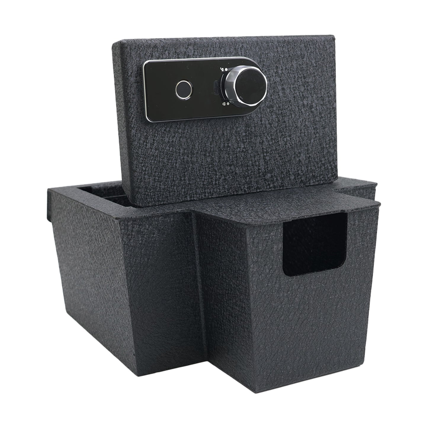 Console Safe Vault Box for GMC Sierra EV (Fingerprint Lock with Key): 2024-2025