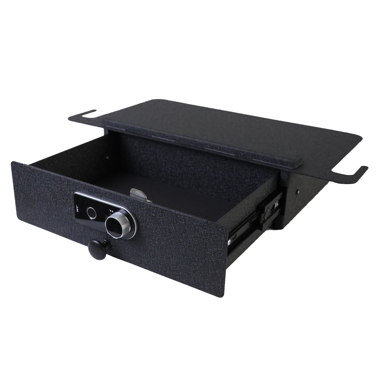 Underseat Console Safe Vault Box for Tesla Model Y (Fingerprint Lock with Key): 2021-2024