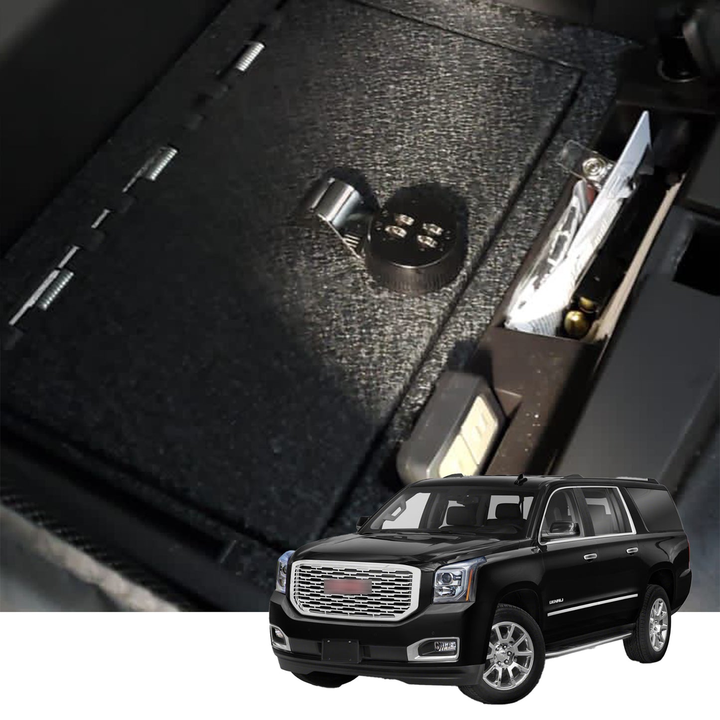 Console Safe Vault Box for Chevrolet Suburban (4-Digit Combo Lock): 2015-2020