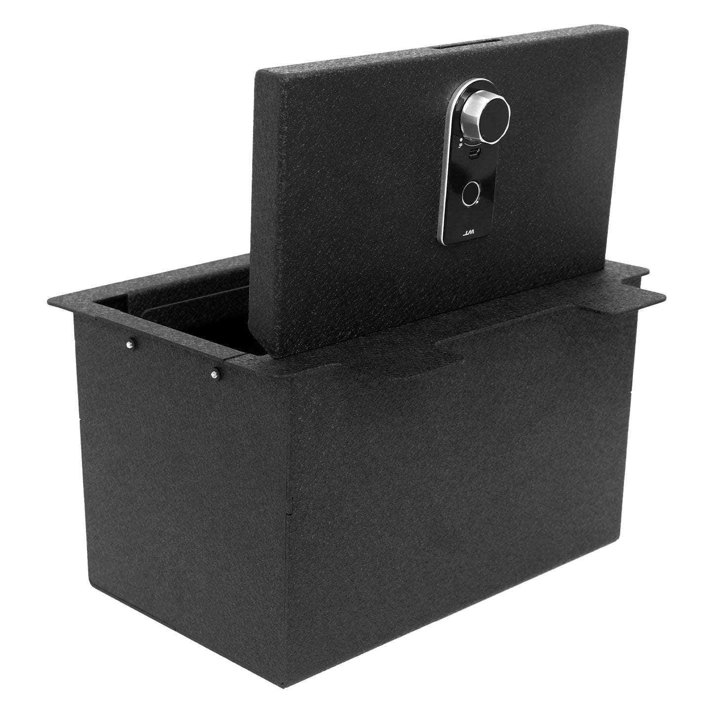 Console Safe Vault Box for Chevrolet Silverado 1500 (Fingerprint Lock with Key): 2019-2022