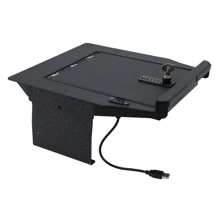 Console Safe Vault Box for Ford F150 Lightning (4-Digit Combo Lock with Key): 2021-2024