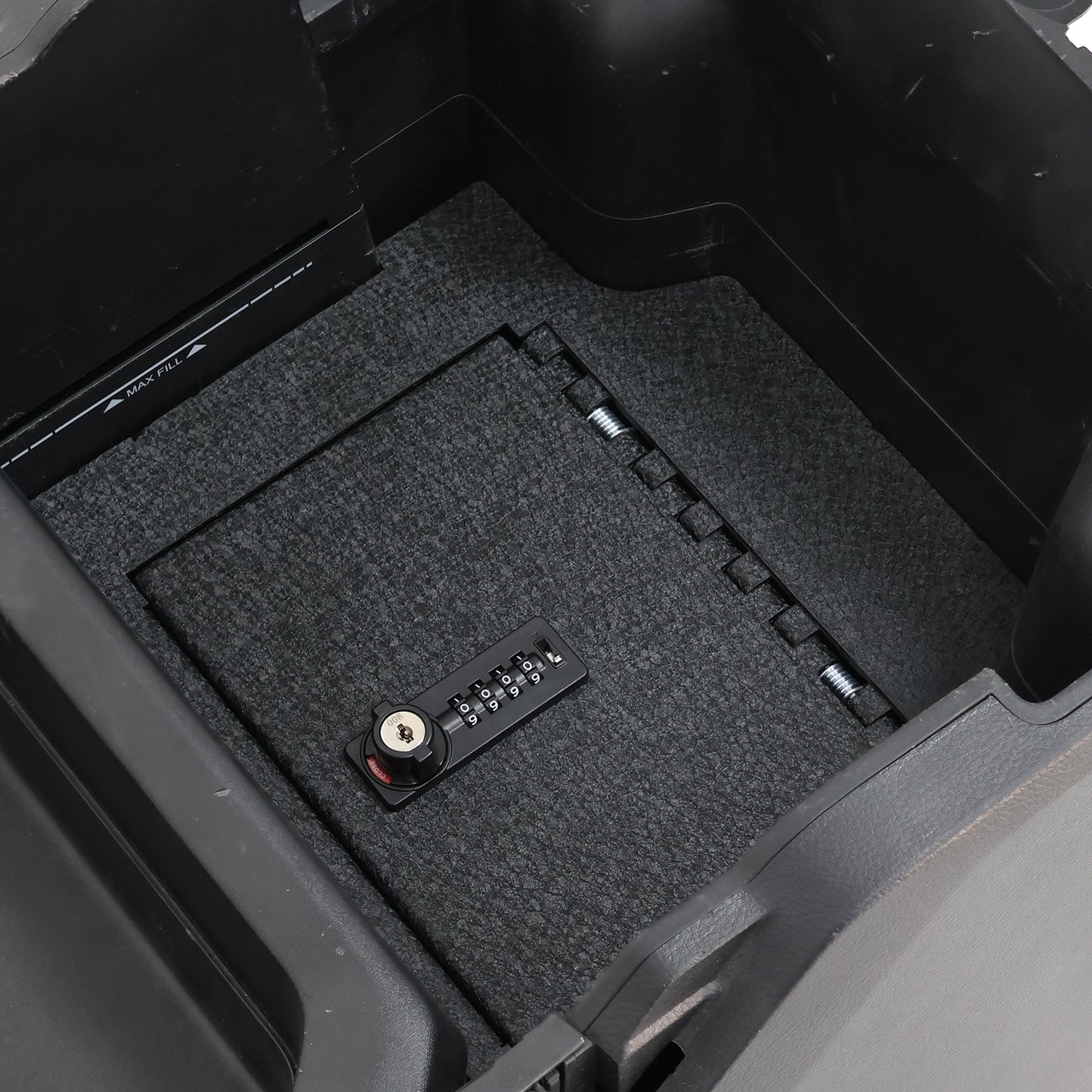 Console Safe Vault Box for Dodge Ram 1500/2500/3500  Powerwagon (4-Digit Combo Lock with Key): 2019-2025