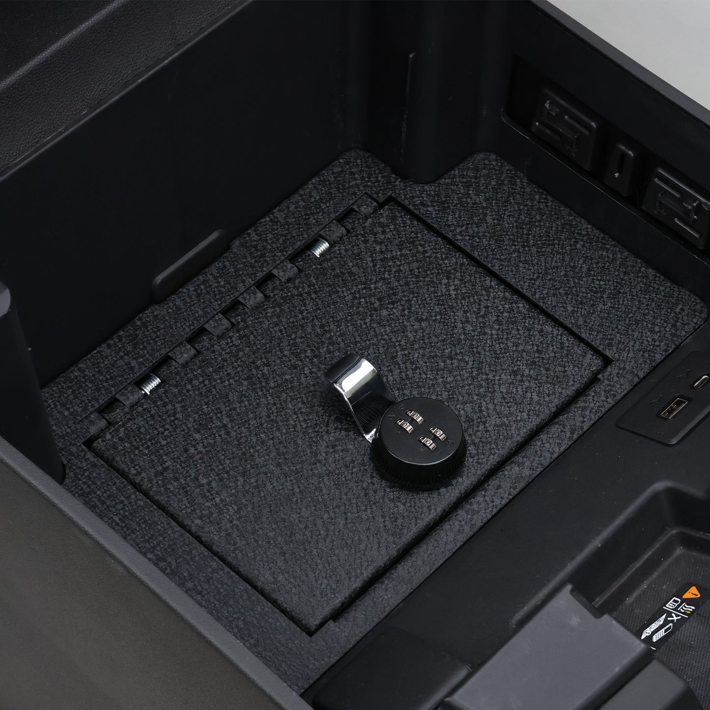 Console Safe Vault Box for Chevrolet Silverado (4-Digit Combo Lock): 2023-2025