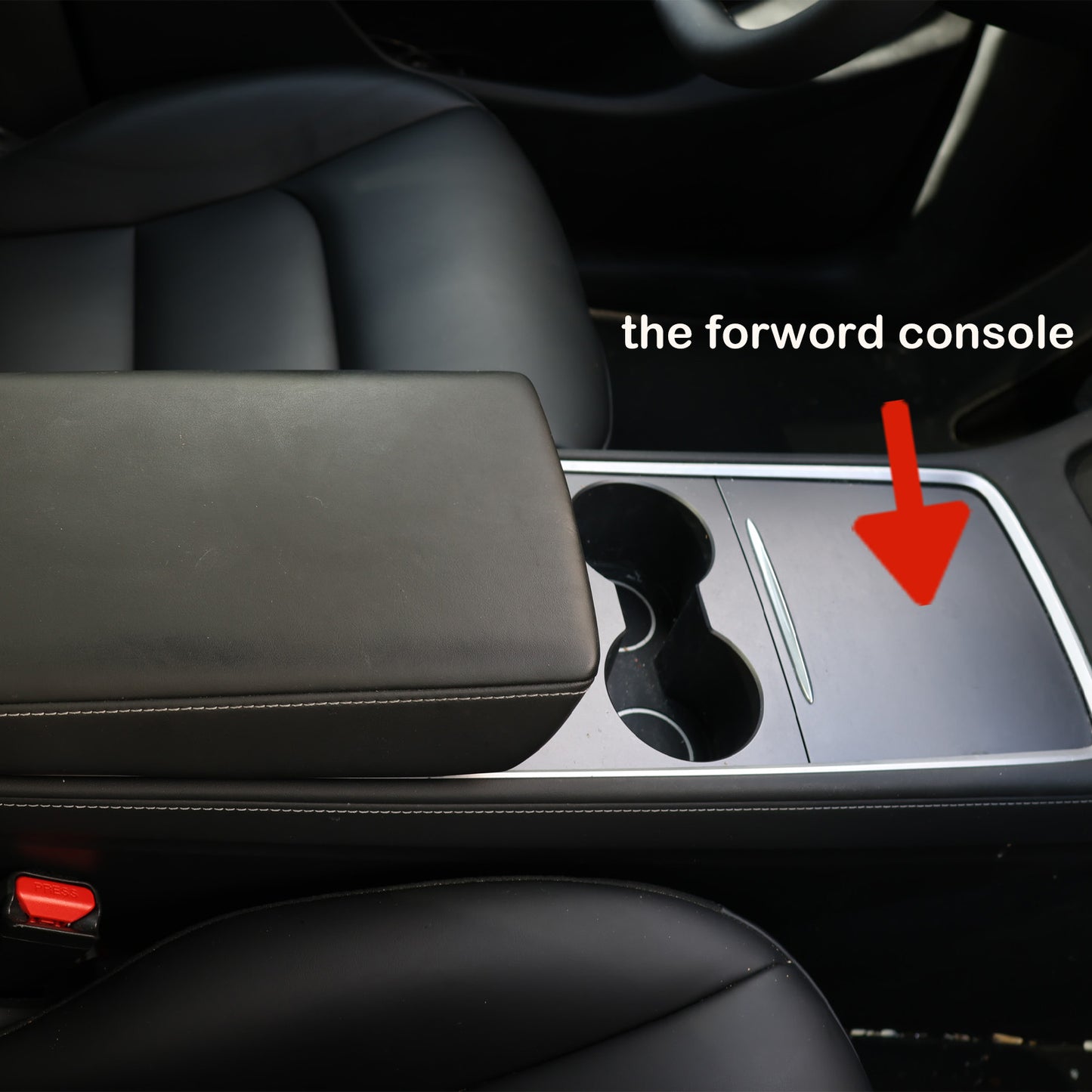 Console Safe Vault Box for Tesla Model Y (4-Digit Combo Lock with Key):  2021-2024