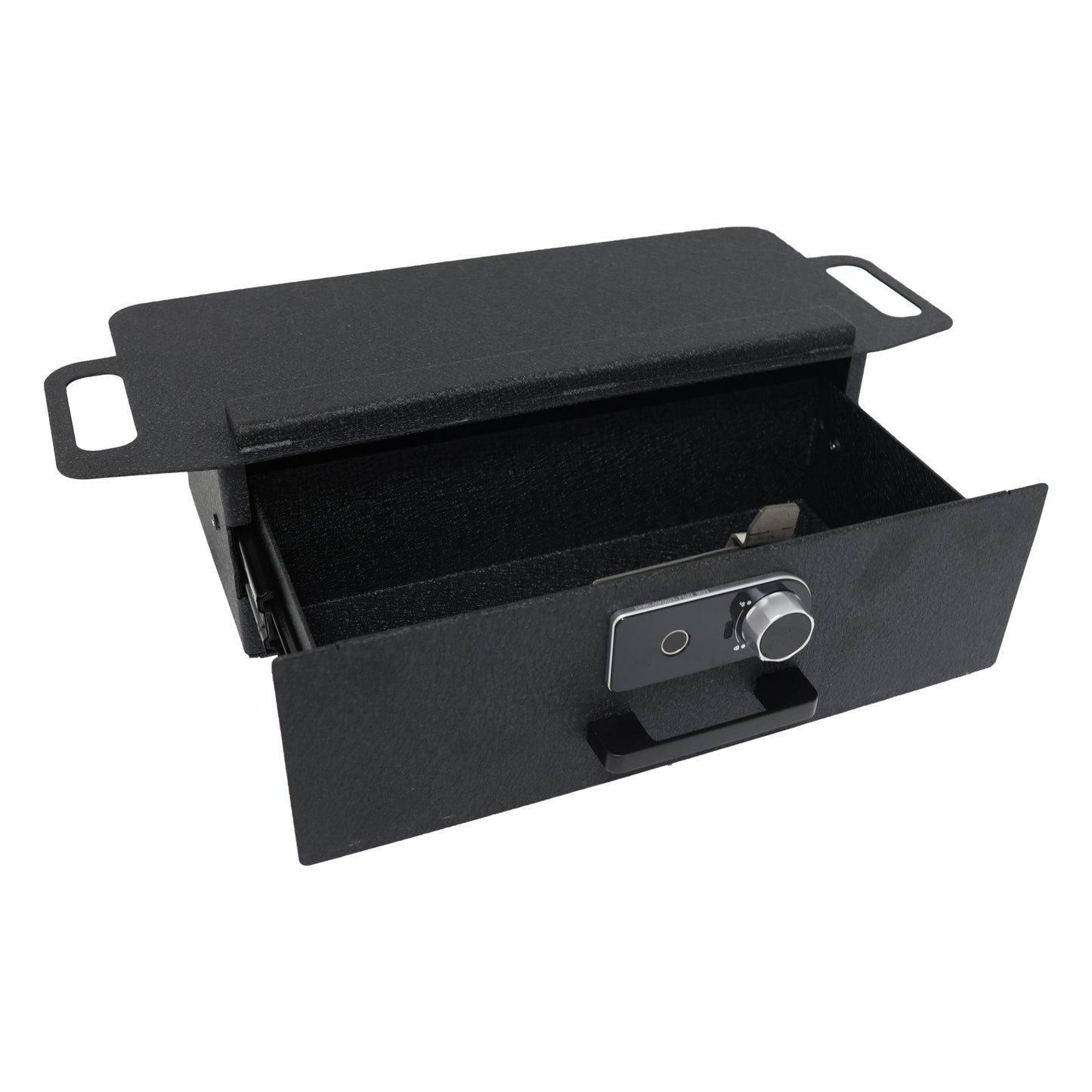 Underseat Console Safe Vault Box for Tesla Cybertruck (Fingerprint Lock with Key): 2024-2025