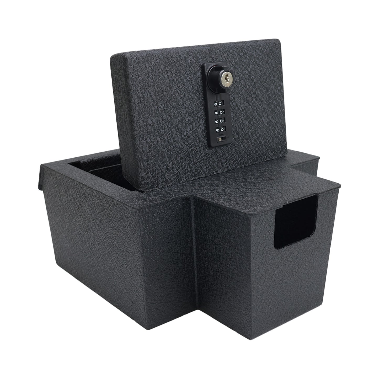 Console Safe Vault Box for Chevrolet Silverado EV (4-Digit Combo Lock with Key): 2024-2025