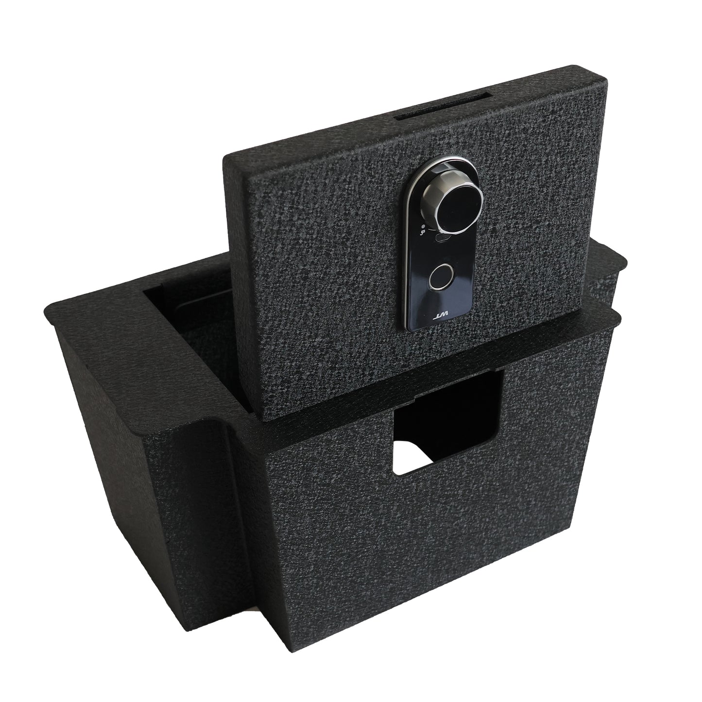 Console Safe Vault Box for Chevrolet Silverado (Fingerprint Lock with Key): 2023-2025