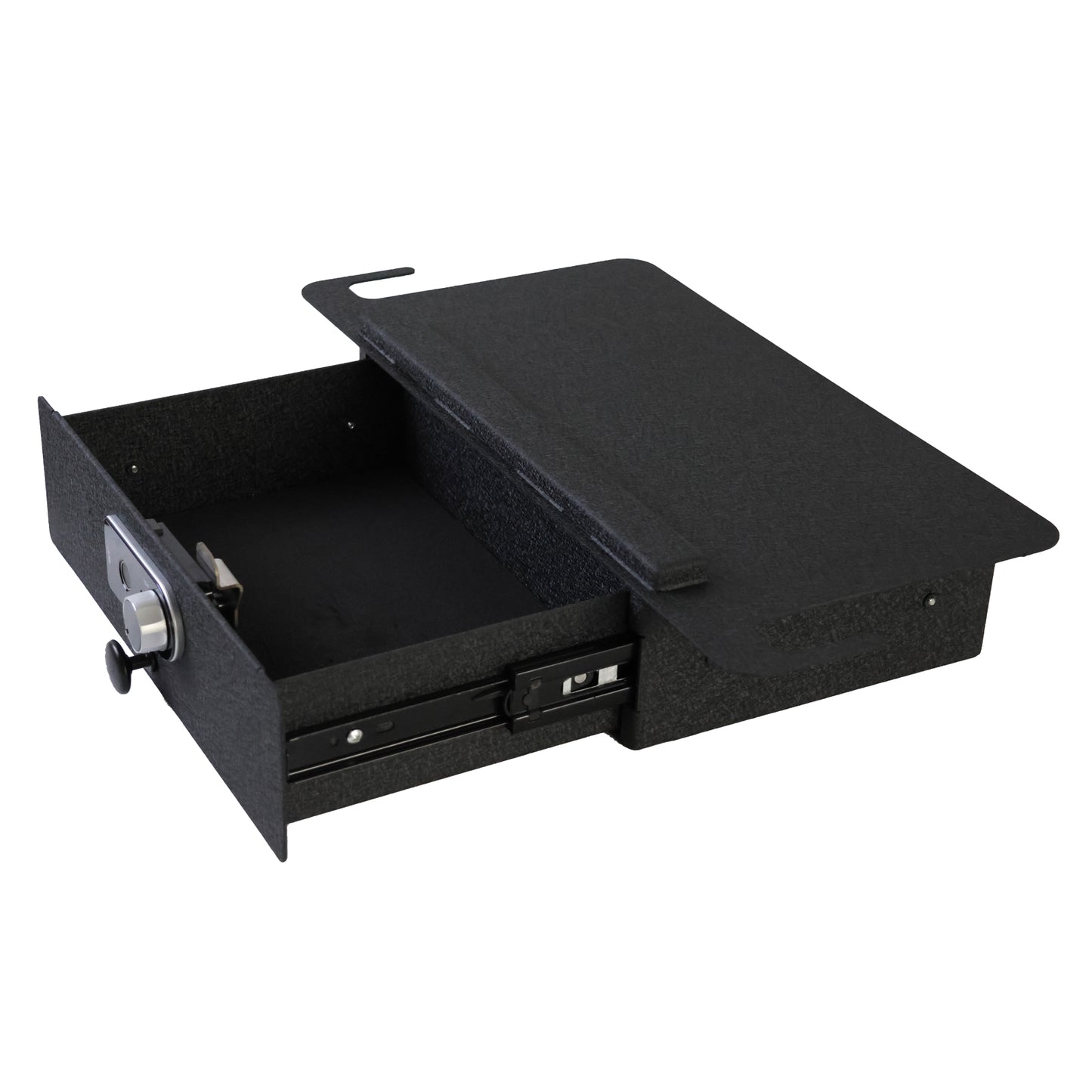 Underseat Console Safe Vault Box for Tesla Model Y (Fingerprint Lock with Key): 2021-2024