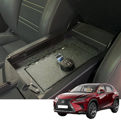 Console Safe Vault Box for Lexus NX 200 (4-Digit Combo Lock): 2015-2020
