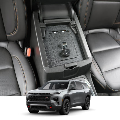Console Safe Vault Box for Chevrolet Traverse (4-Digit Combo Lock): 2018-2023