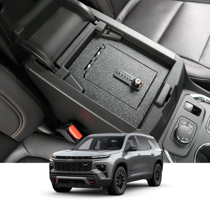 Console Safe Vault Box for Chevrolet Traverse (4-Digit Combo Lock with Key): 2018-2023