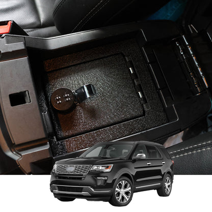 Console Safe Vault Box for Ford Explorer (4-Digit Combo Lock): 2013-2019
