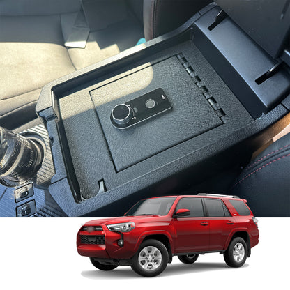 Console Safe Vault Box for Toyota 4Runner (Fingerprint Lock with Key): 2010-2024