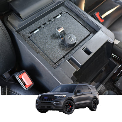 Console Safe Vault Box for Ford Explorer (4-Digit Combo Lock): 2020-2025