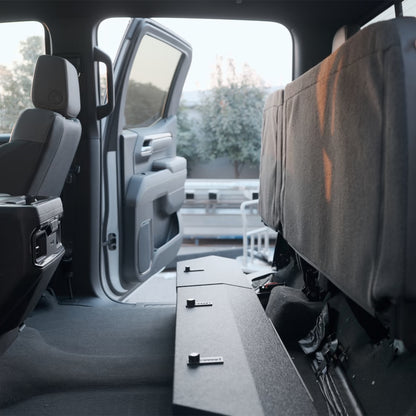 Underseat Console Safe Vault Box for 2019-2026 Chevrolet Silverado 1500 4 door model (Fingerprint Lock with Key)